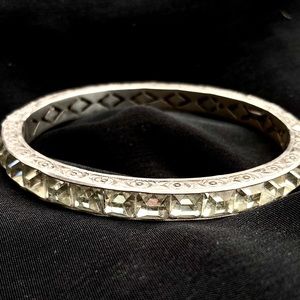Fabulous Art Deco channel set crystals in sterling